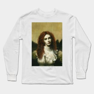 Victorian Girl In White Long Sleeve T-Shirt